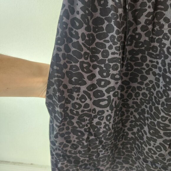 Madewell Eliot Black Leopard Print Sleeveless Dress Cocktail Mini Dress Size 4 - Picture 7 of 10